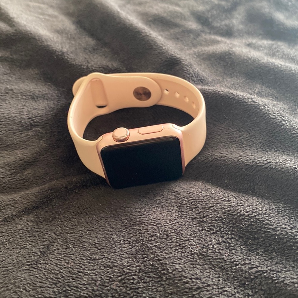 Apple Watch with Pink Band & Charger Cord